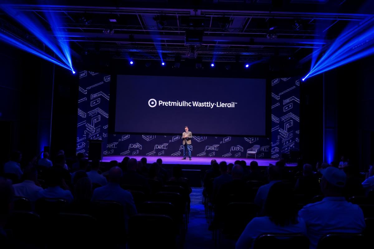 Premium corporate product launch stage
